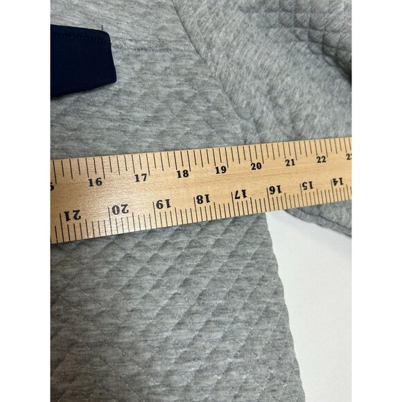 NWT MEROKEETY Button Quilted Patchwork Pullover Sweatshirt Women's Gray / Navy M - Picture 7 of 13